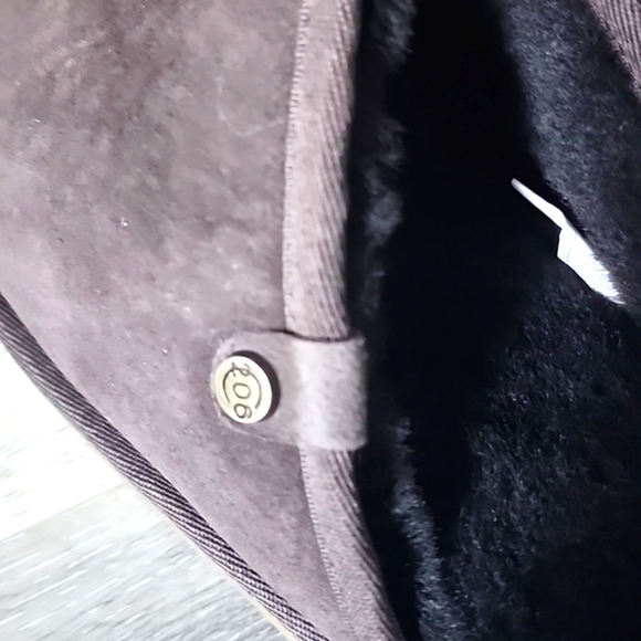 206 Collective Mens Sheep Fur Shearling Lined Slide Slipper Shoe Brown Size 12 - Picture 10 of 14